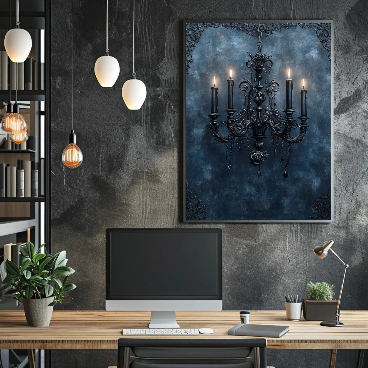 Gothic Chandelier Victorian Decor Art Print Poster