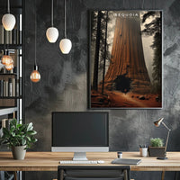 Sequoia Travel Poster Scenic Vintage Wall Art