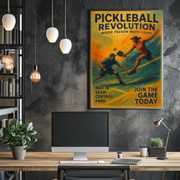 Pickleball Energy Unleashed: Central Park Sports Poster
