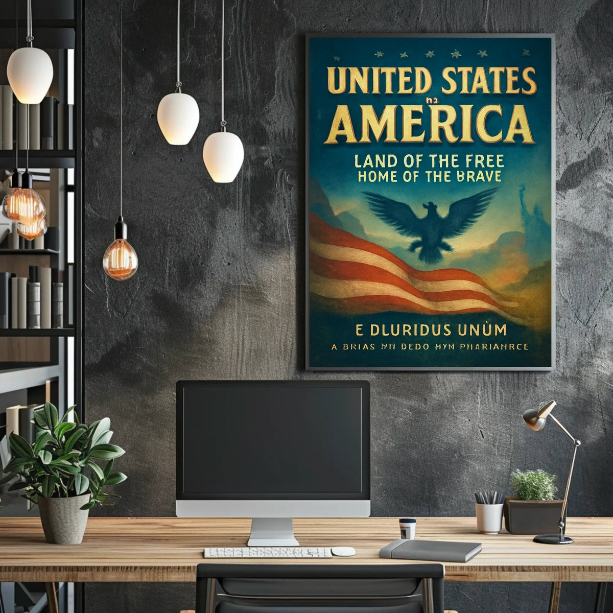 Patriotic Themes Vintage Nostalgic Eagle Poster