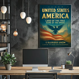 Patriotic Themes Vintage Nostalgic Eagle Poster