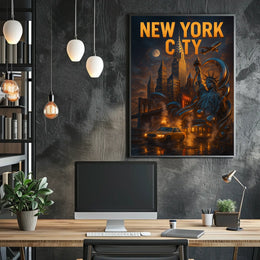 New York City Iconic Urban Landscape Poster