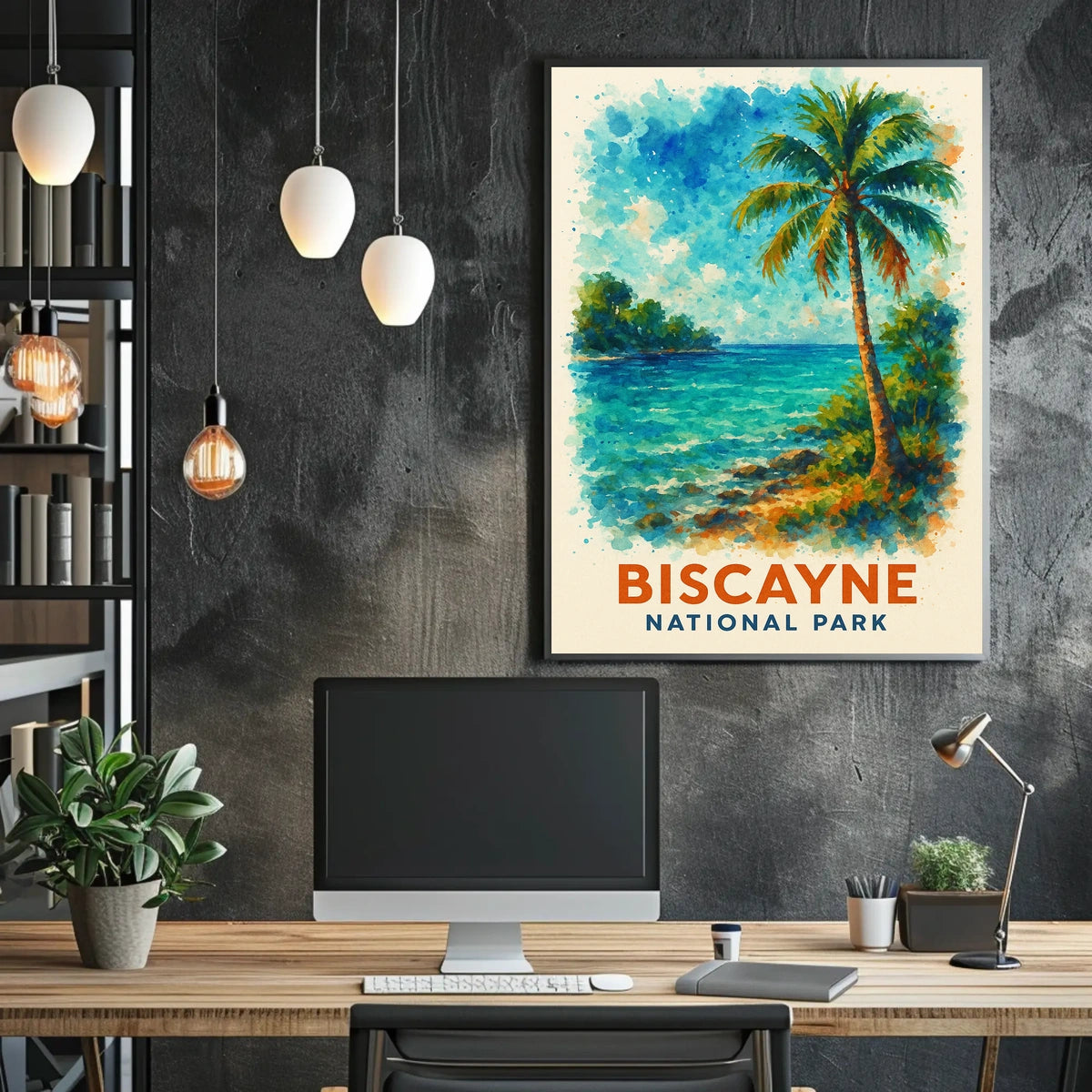Biscayne National Park Tropical Paradise Watercolor Poster