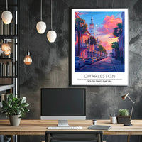 Charleston Street Scene: Vibrant Urban or Cityscape Poster