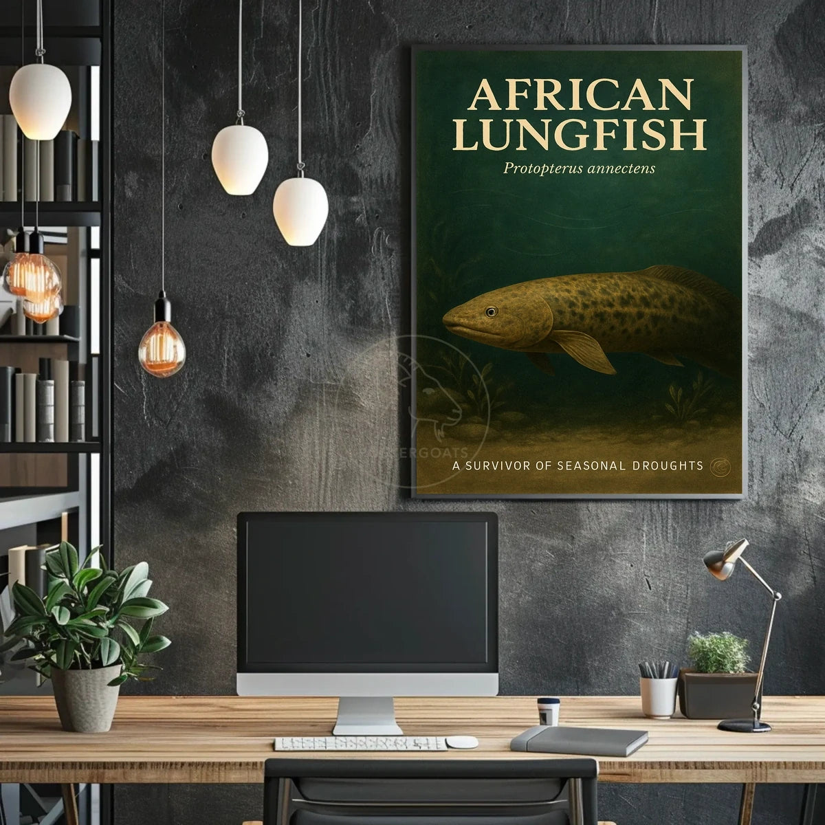 African Lungfish Illustration: Educational or Infographic Poster