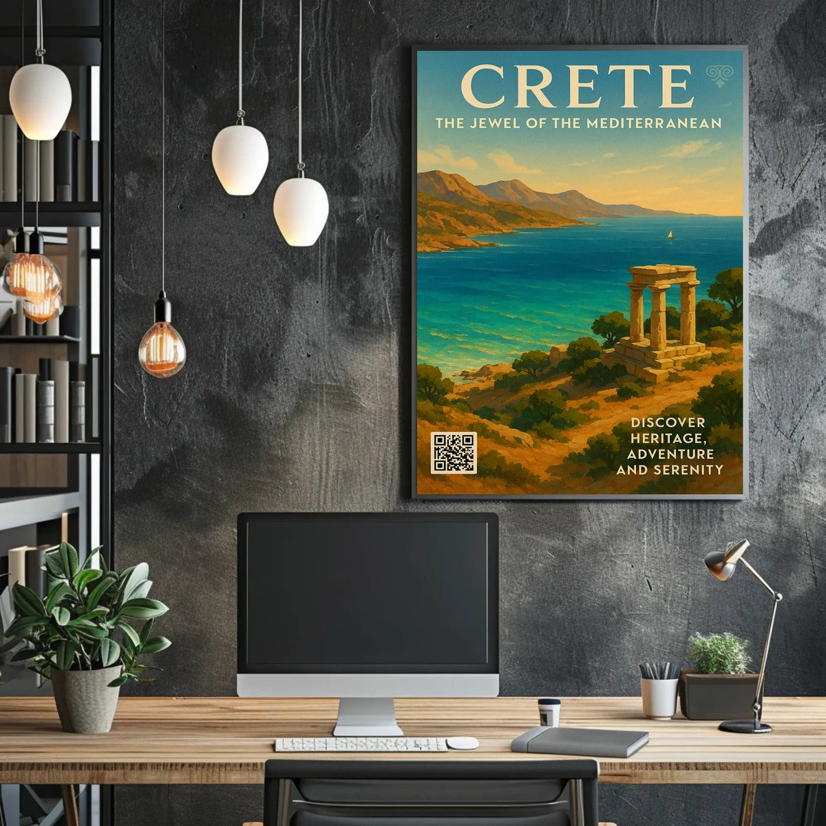 Explore Crete's Beauty in Vintage Travel Poster
