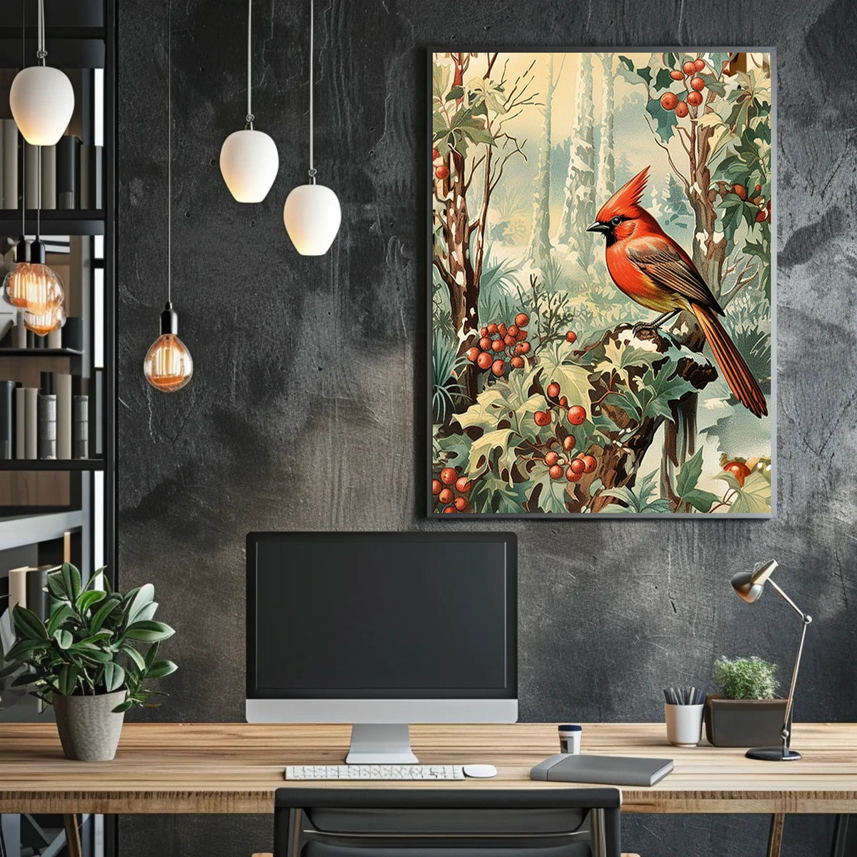 Cardinal In Winter Wonderland Poster