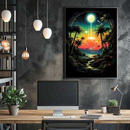 Surreal Cosmic Jungle Landscape Poster Art