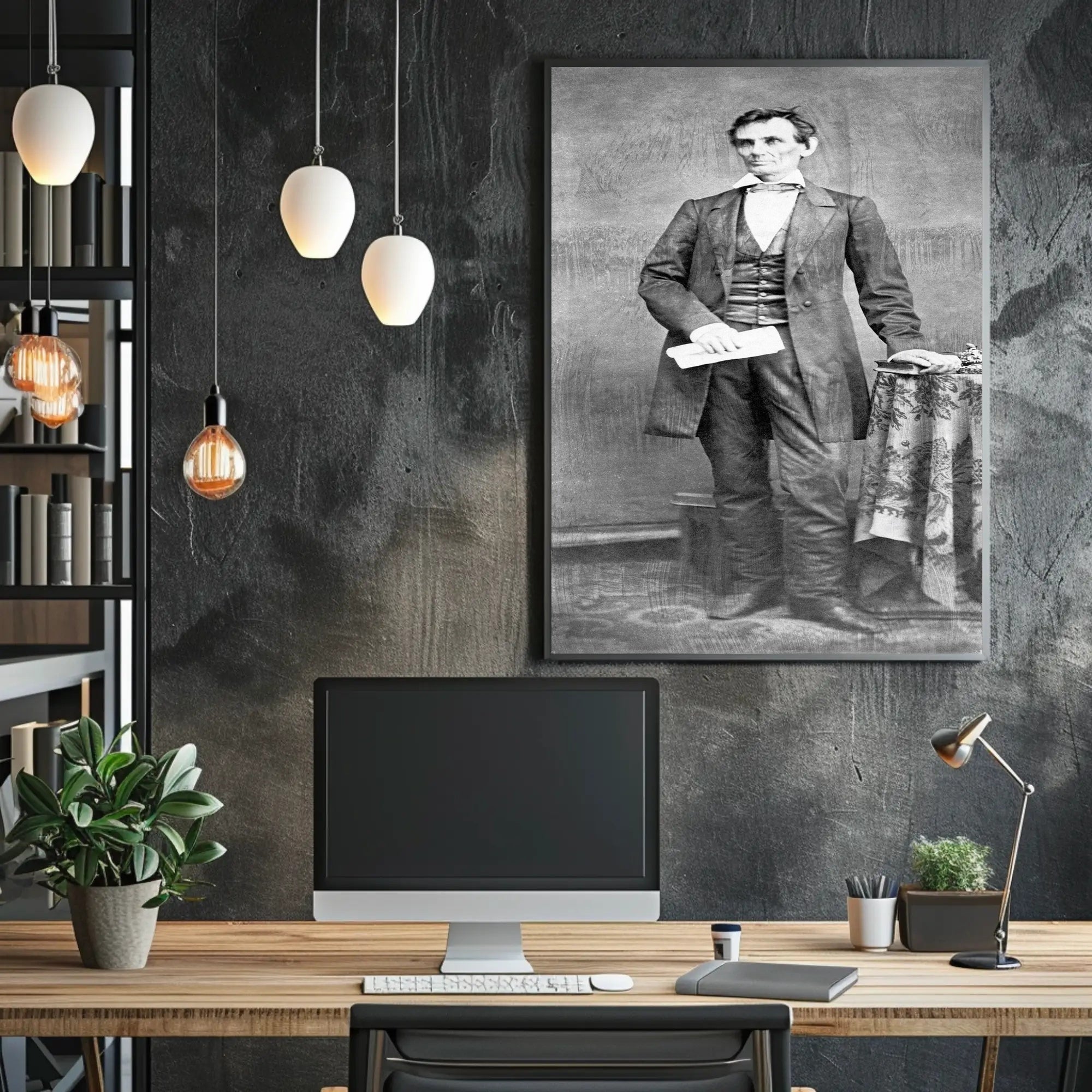Abraham Lincoln and Son Willie Portrait Poster PosterGoat