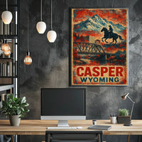 Casper Cityscape Wyoming Landscape Travel Print Photography Realism Museum Quality Wanderlust Poster