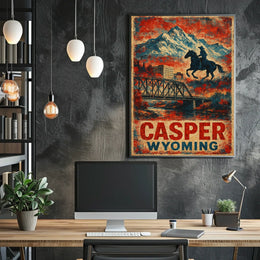 Casper Cityscape Wyoming Landscape Travel Print Photography Realism Museum Quality Wanderlust Poster
