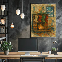 Cozy Holiday Hearth Poster