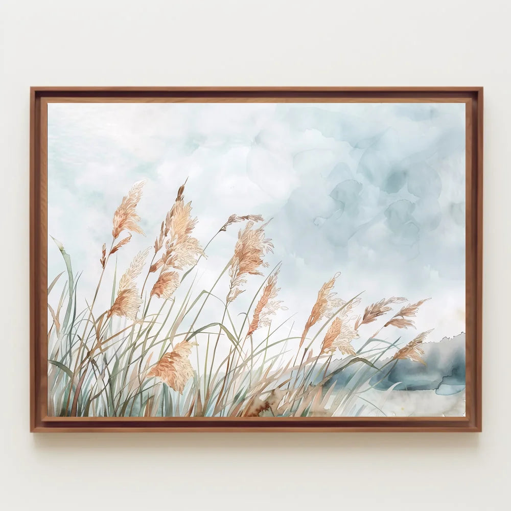 Serene Watercolor Grasses Nature-Inspired Art Poster