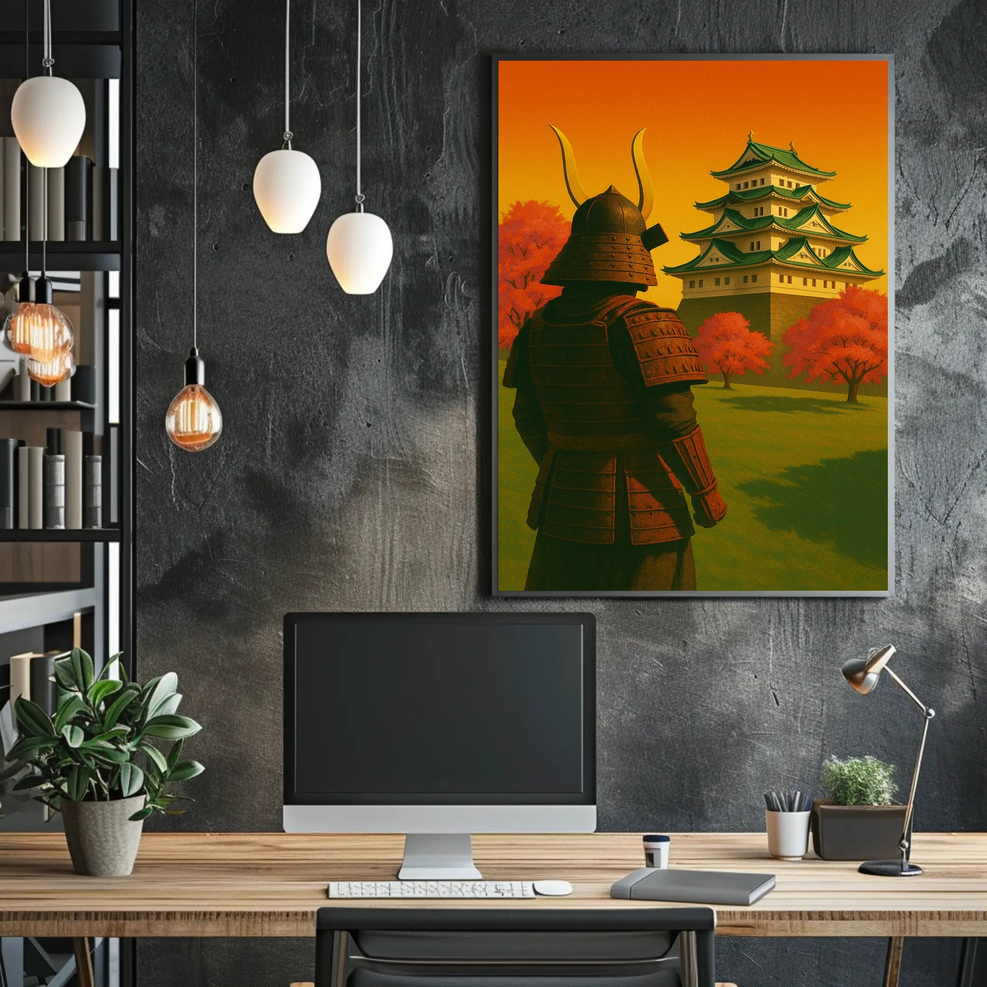 Samurai at Sunset Poster PosterGoat
