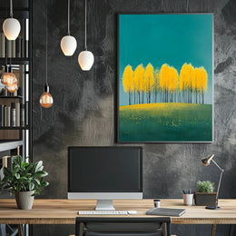 Autumn Trees Vibrant Wall Art Poster Print