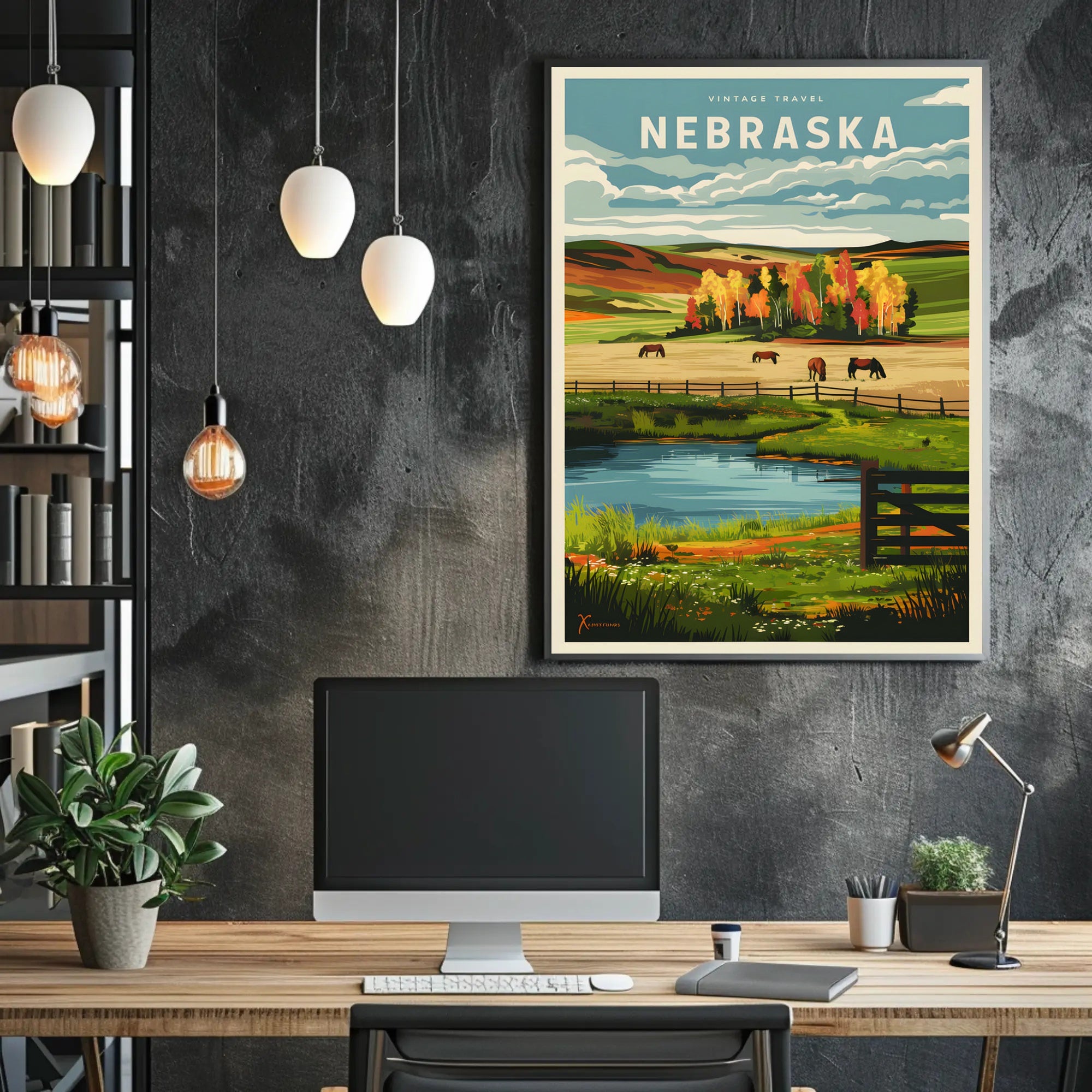 Vintage Nebraska Travel Poster