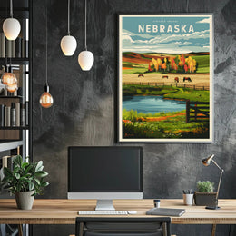 Vintage Nebraska Travel Poster