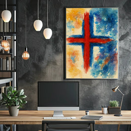Abstract Watercolor Cross Abstract Poster