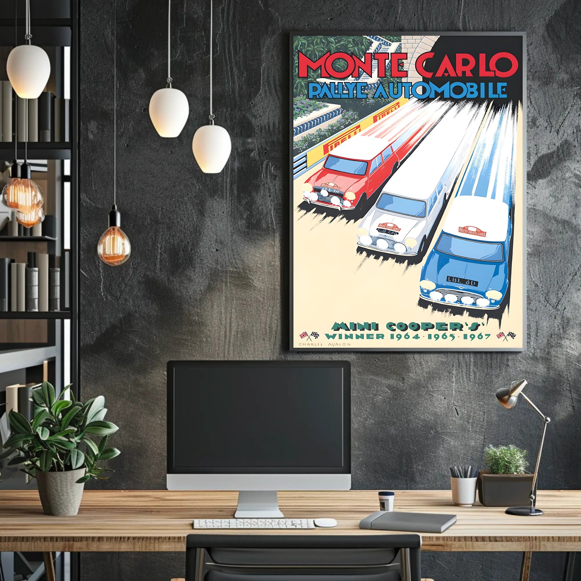 Monte Carlo Rallye Automobile Poster