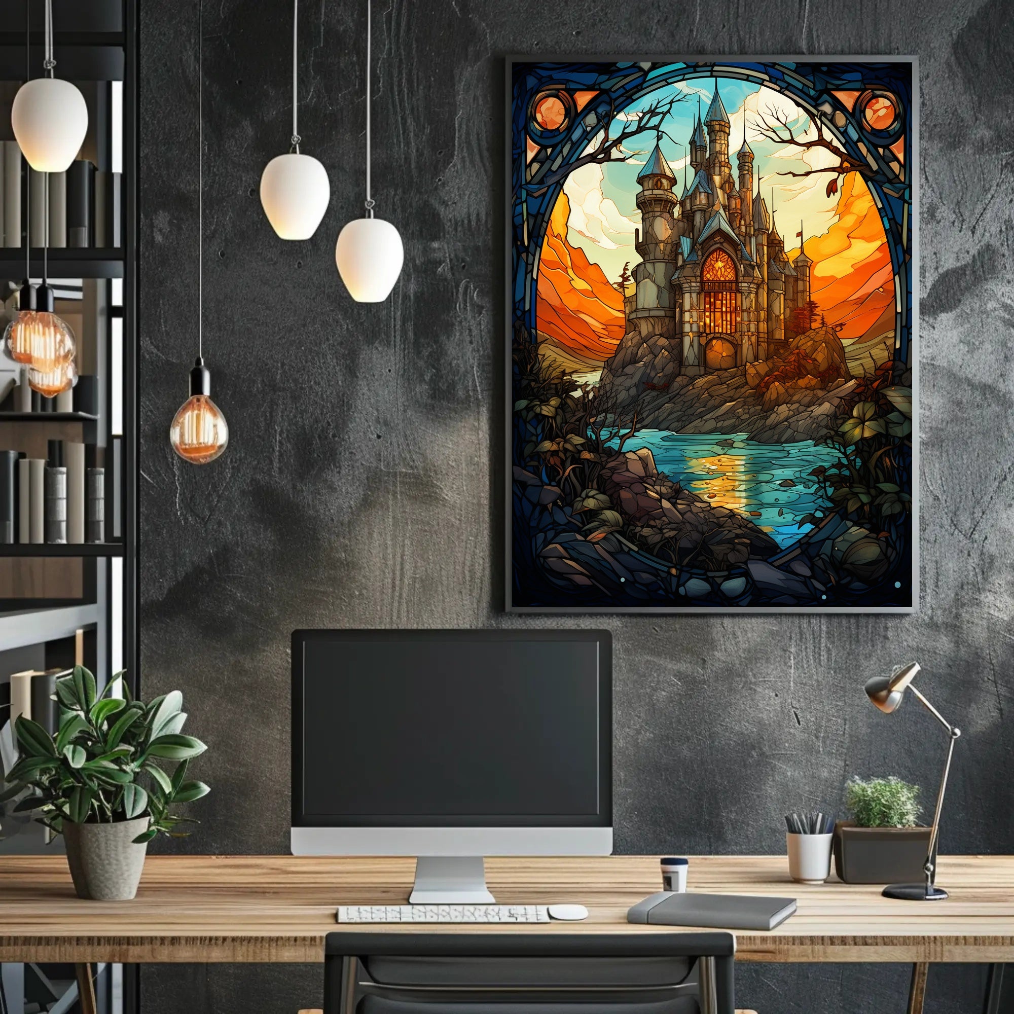 Enchanted Castle At Sunset Poster