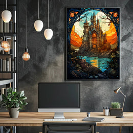 Enchanted Castle At Sunset Poster