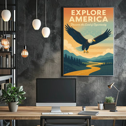 Explore America Discover The Land Of Poster