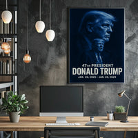 Donald Trump Resolute Leadership Monochrome Portrait Photography Realism Patriotism Poster