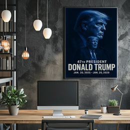 Donald Trump Resolute Leadership Monochrome Portrait Photography Realism Patriotism Poster