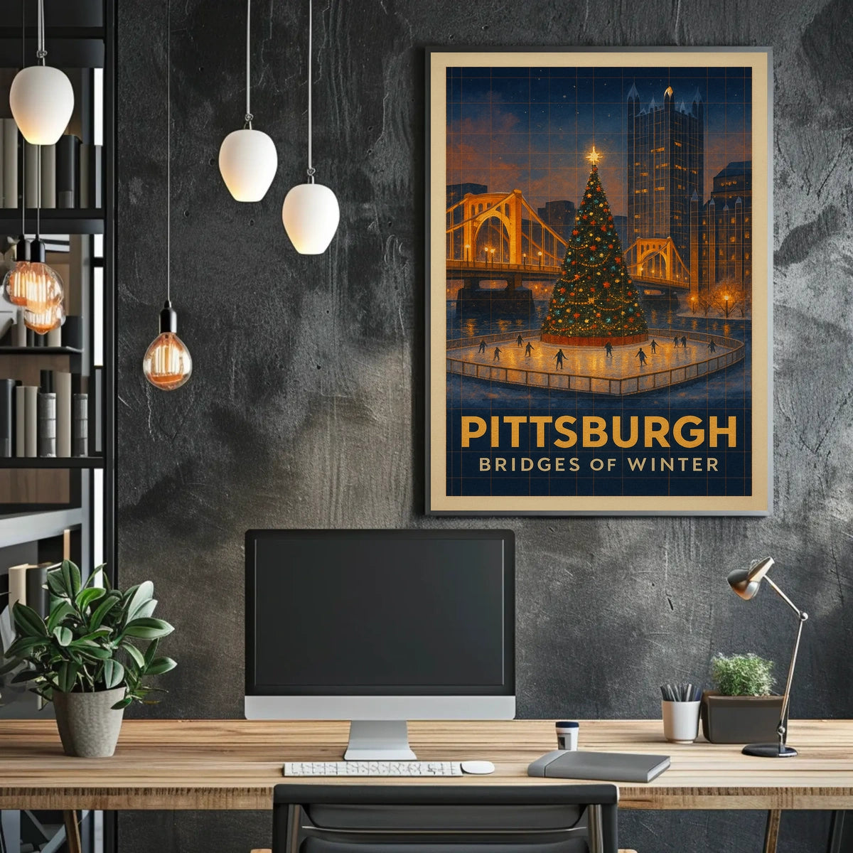 Pittsburgh Bridges Of Winter Poster