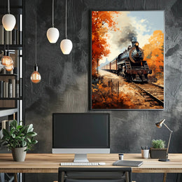 Autumn Journey By Train Poster