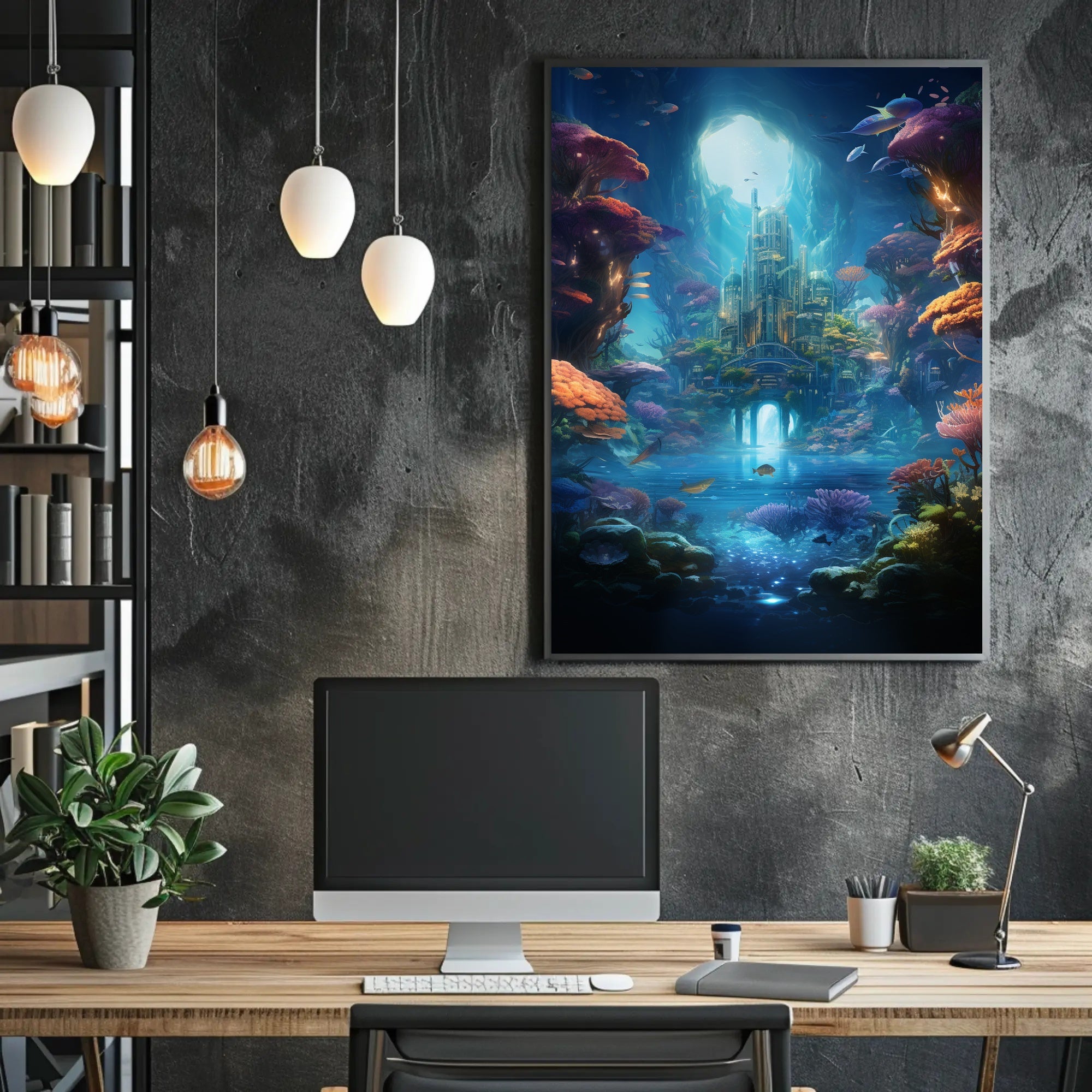 Enchanted Underwater City Poster