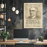 Warren G Harding 29th President Sketch Poster Art Print PosterGoat