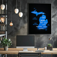 Michigan and the Great Lakes Map Poster PosterGoat