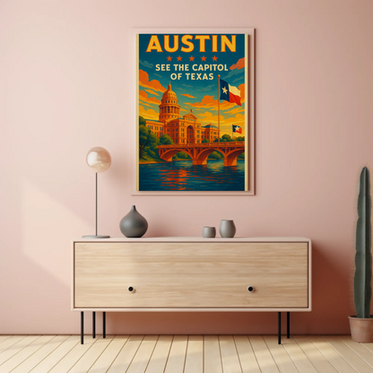 Austin Texas Capitol Travel Poster