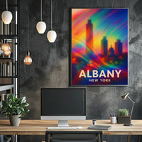 Albany Skyline Abstract Art Poster: Vibrant Cityscape