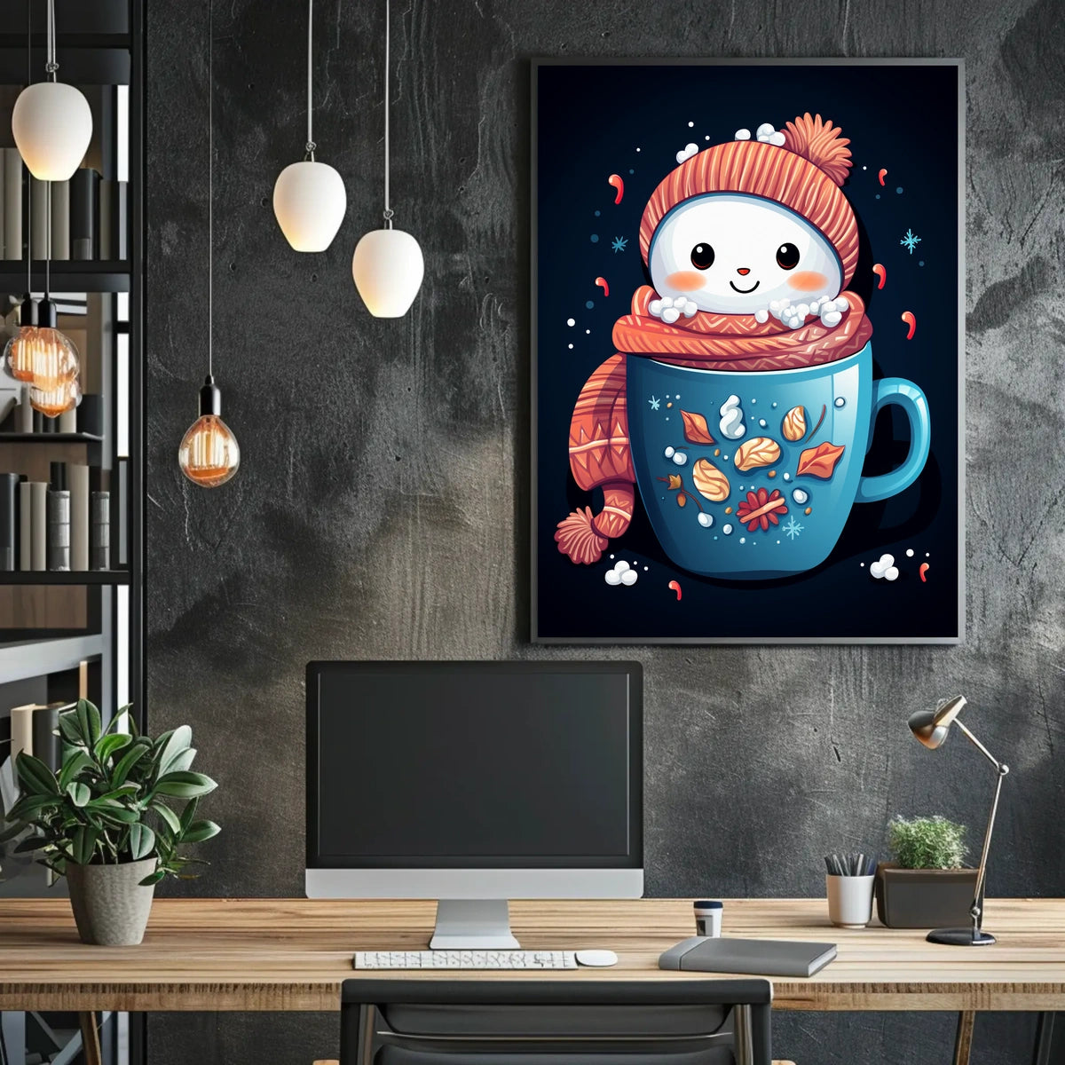 Festive Snowy Cheer in a Mug Art Poster