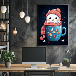 Festive Snowy Cheer in a Mug Art Poster