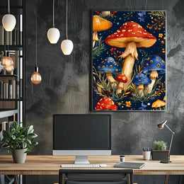 Enchanted Mushroom Forest Fantasy or Mythology Poster