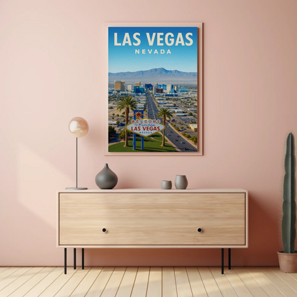 Daytime Las Vegas Nevada Welcome Sign View Poster