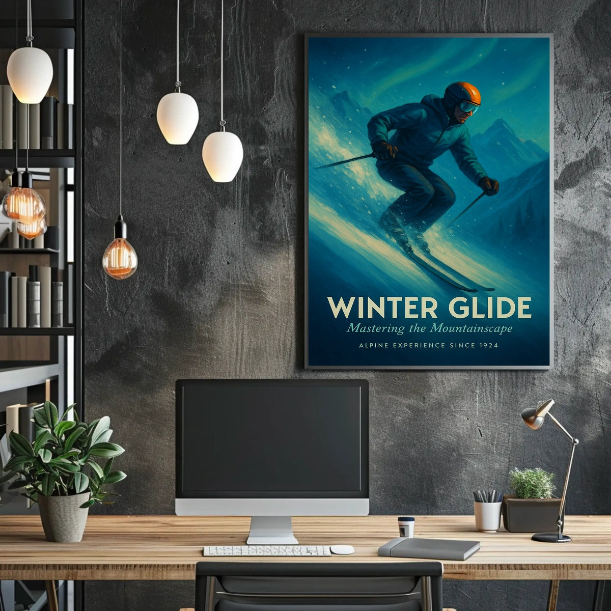Winter Glide Mastering the Mountainscape Poster