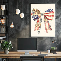 Large Coquette Bow American Flag Patriotic Wall Poster