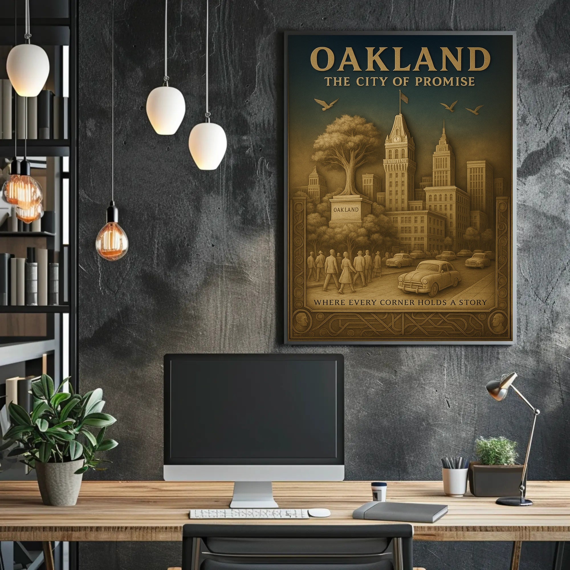 Oakland City of Promise Vintage Poster PosterGoat