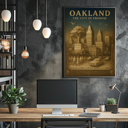 Oakland City of Promise Vintage Poster PosterGoat