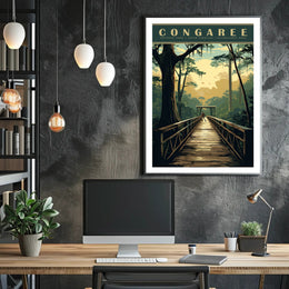 Congaree National Park Travel Poster Vintage Print
