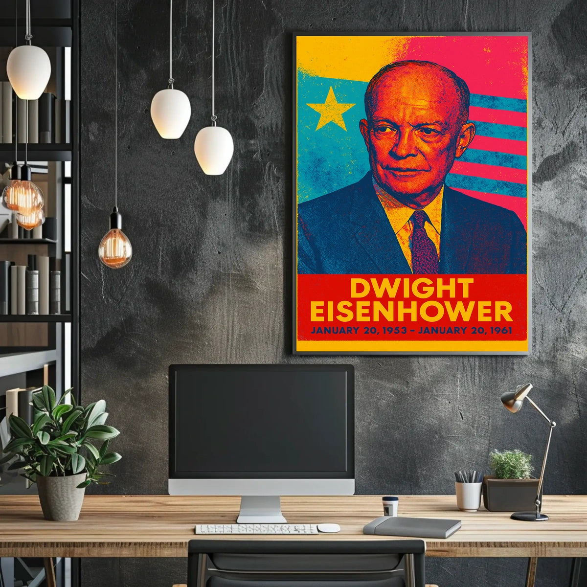 Dwight Eisenhower Travel Retro Pop Art Decor Poster