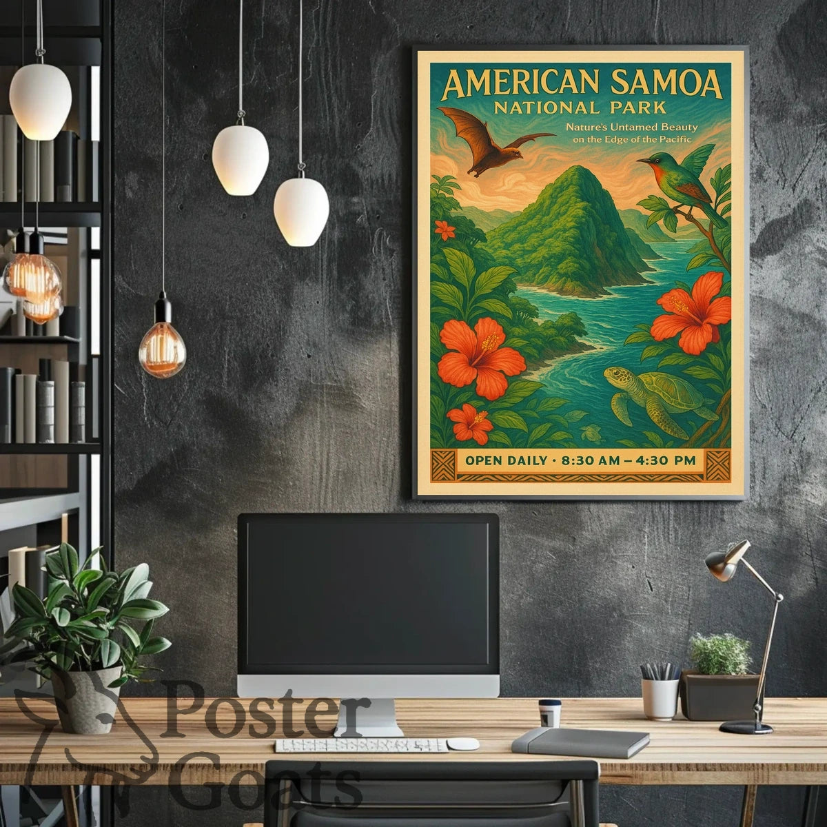 American Samoa National Park Vintage Travel Poster