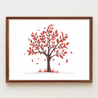 Autumn Serenity Tree Poster: Vibrant Fall Illustration