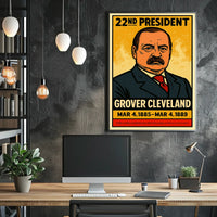 Grover Cleveland 22nd President of the United States Inked Comic Style Poster