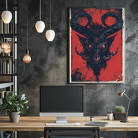 Demon Visage Art Print Poster for Home Decor and Wall Aesthetics PosterGoat