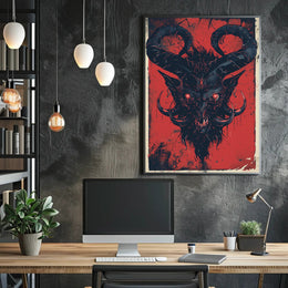 Demon Visage Art Print Poster for Home Decor and Wall Aesthetics PosterGoat